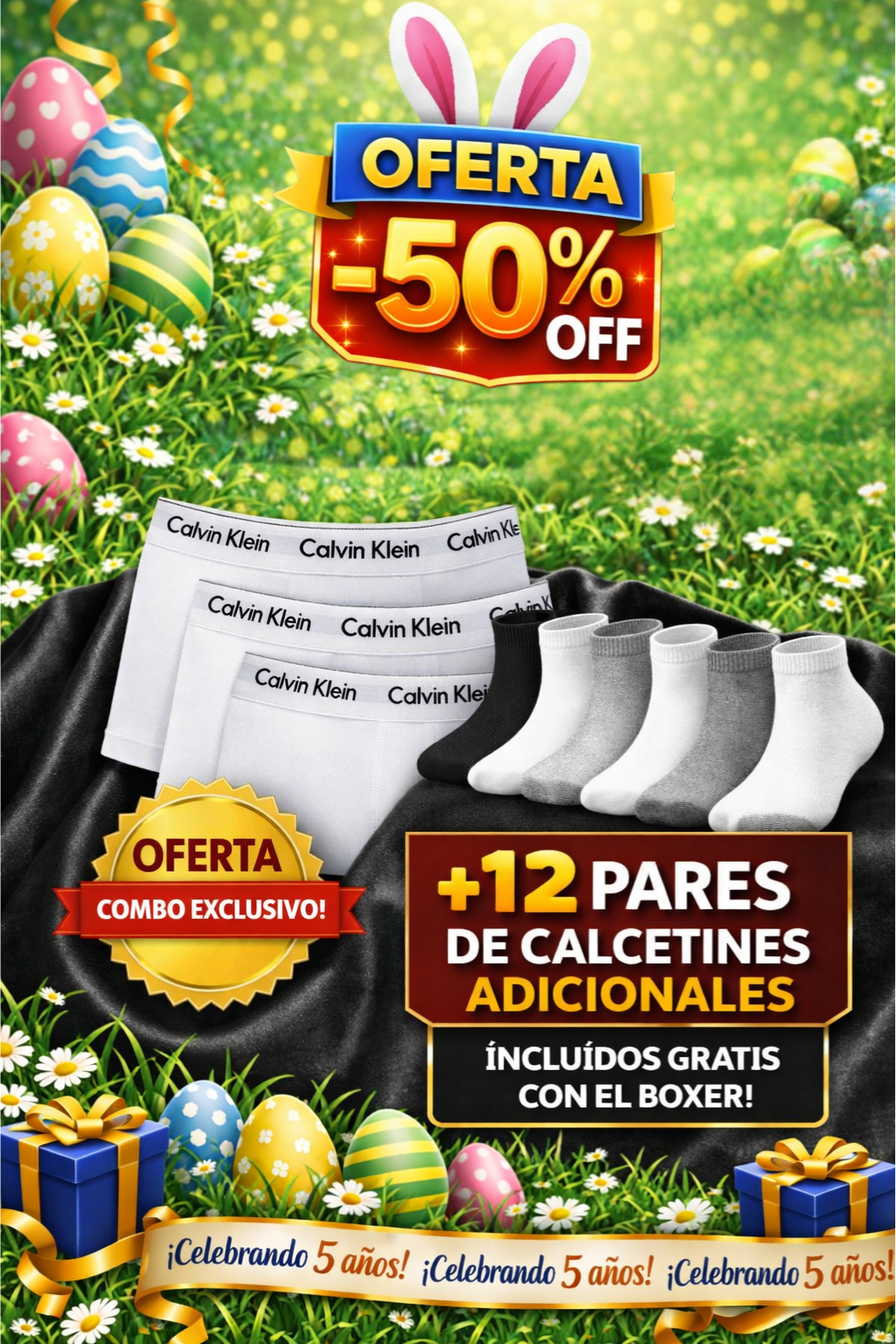 🔥OFERTA BÓXER Calvin Klain X12 - COMPRE 6 Y LLÉVESE 12 + 12 Calcetines + Regalo🎁
