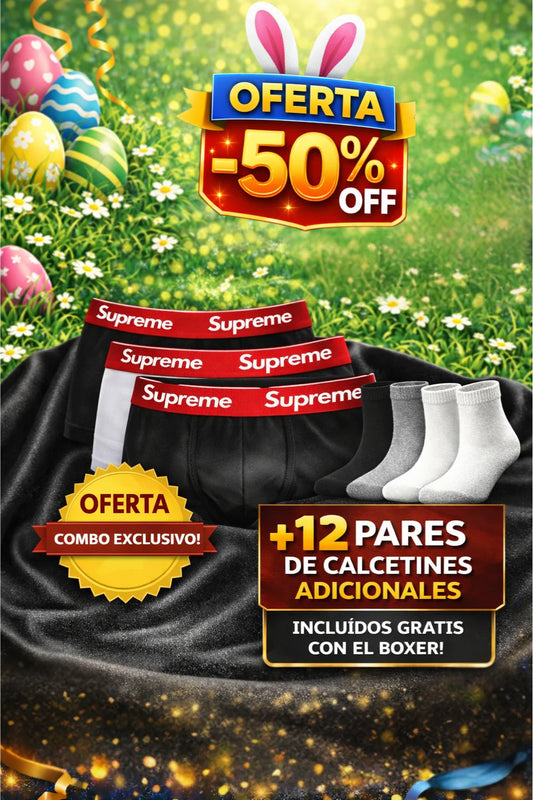 🔥OFERTA BÓXER SUPREMO X12 - COMPRE 6 Y LLÉVESE 12 + 12 Calcetines🔥