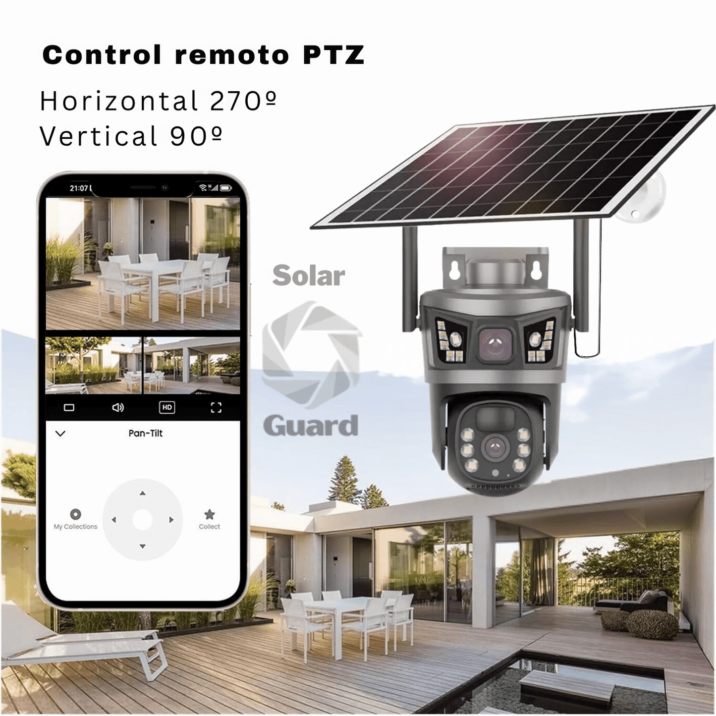 Solar Guard: Cámara de Seguridad - 2 en 1